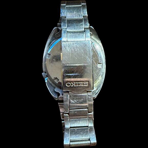 Vintage Seiko Automatic 6119-8000 Day Date 17J Men\'s Wristwatch Steel Bracelet